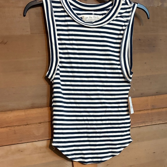 We The Free Tops - We The Free Navy and White Striped Tank
